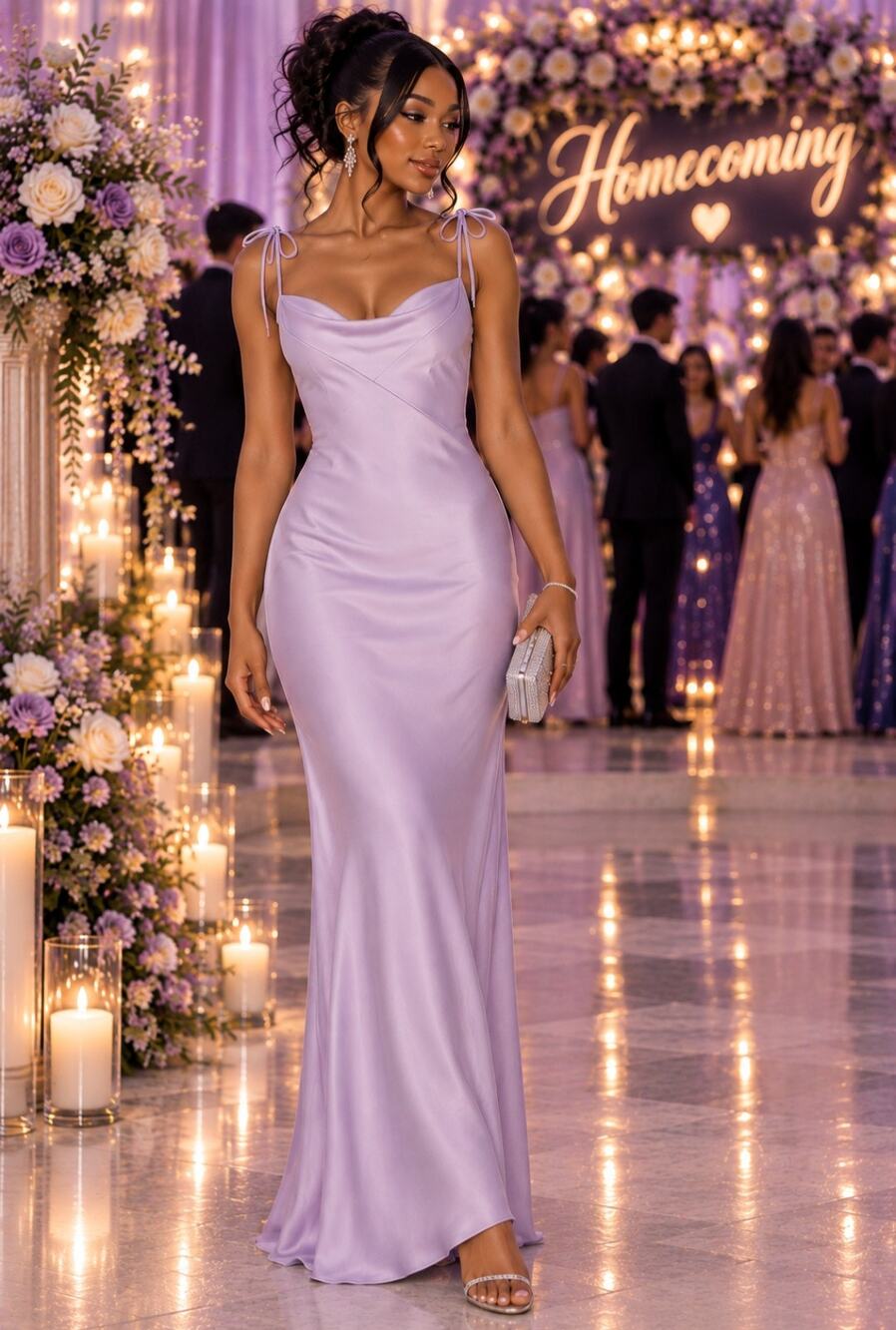 #295 MSRP $65 NWT UEZOU SATIN COWL NECK SLIP MAXI DRESS ♡SIZE M♡